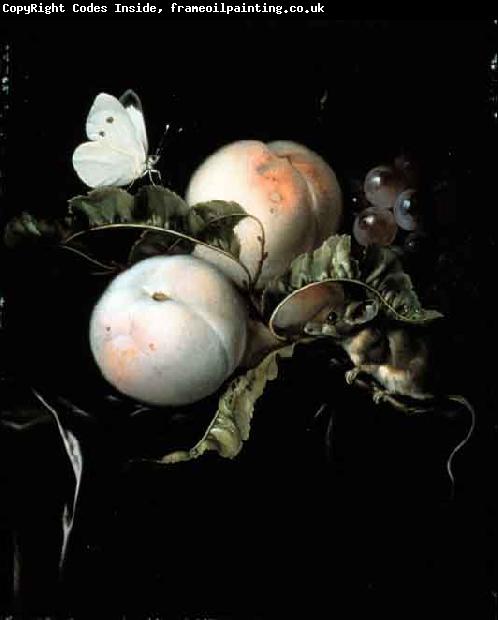 Willem van Aelst Fruit Still Life with a Mouse